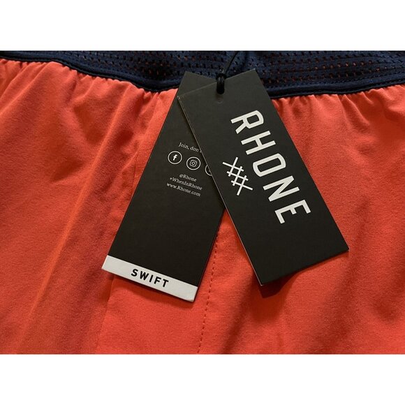 RHONE Swift Running Shorts Lined Red Stretch Anti-Odor 4" Inseam Men's Size XXL - Picture 2 of 10